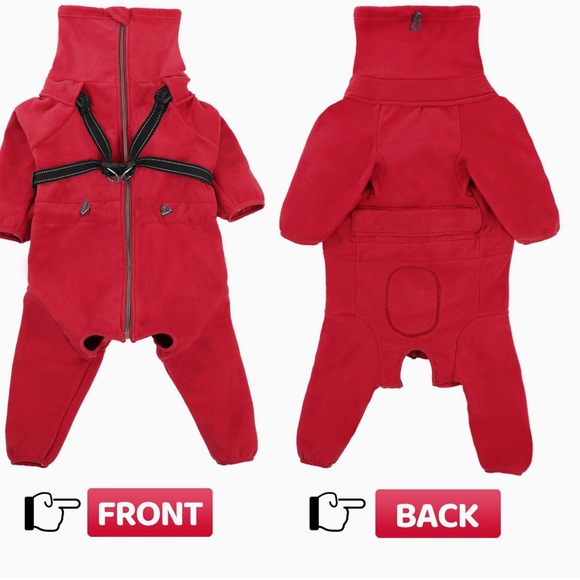 NWOT SAWMONG Dog Fullbody Polar Fleece Cold Weather Coats with Harness, Size 4X - Picture 2 of 6